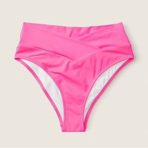 Victoria’s Secret Pink V Crossover Medium Bikini Bottoms New High Waisted
